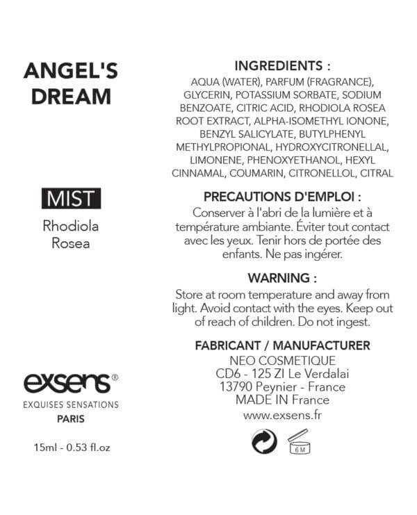 EXSENS of Paris Endorphins Booster - 15 ml Angels Dream - Image 2