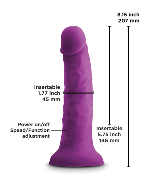 Colours Pleasures 7" Vibrating Dong - Purple - Image 4