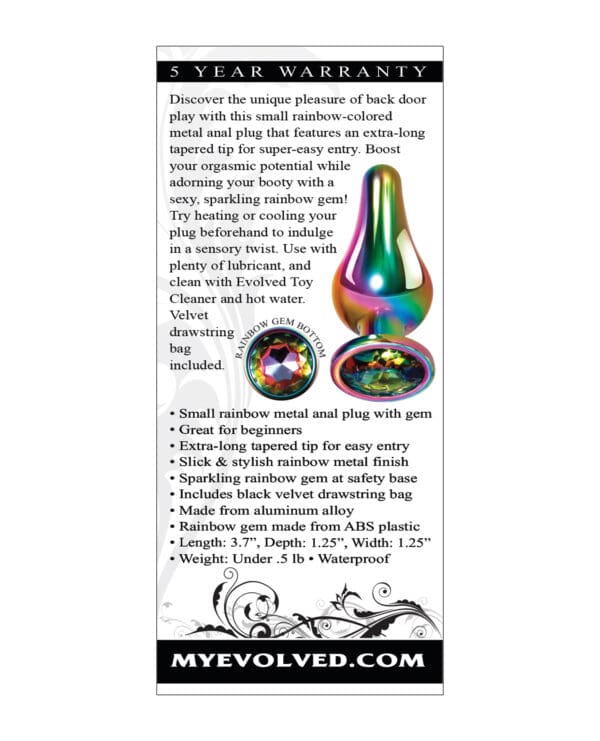 Evolved Rainbow Metal Plug - Small - Image 2