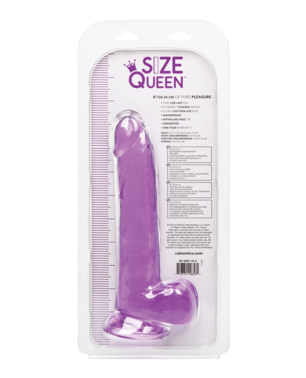 Size Queen 8" Dildo - Purple - Image 2