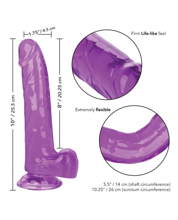 Size Queen 8" Dildo - Purple - Image 5
