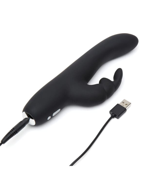 Fifty Shades of Grey Greedy Girl Rechargeable Slimline Rabbit Vibrator - Black - Image 4