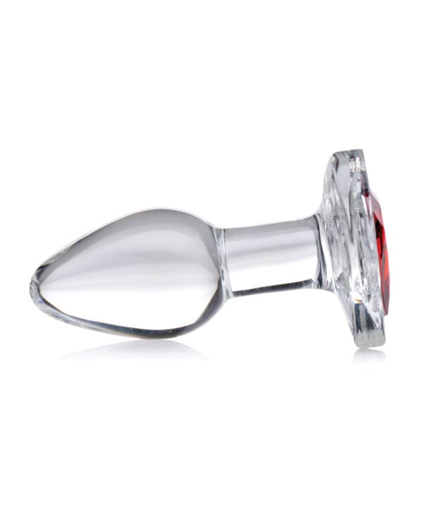 Booty Sparks Red Heart Gem Glass Anal Plug - Small - Image 2