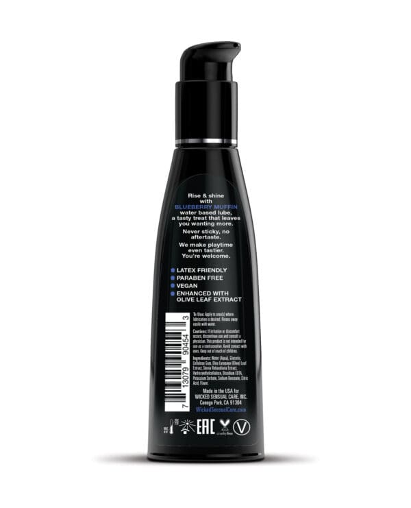 Wicked Sensual Care Water Based Lubricant - 4 oz Blueberry Muffin - Image 2