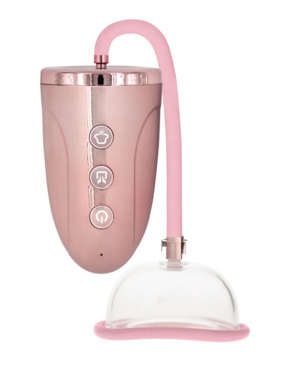 Shots Pumped Automatic Rechargeable Pussy Pump Set - Rose Gold - Image 3