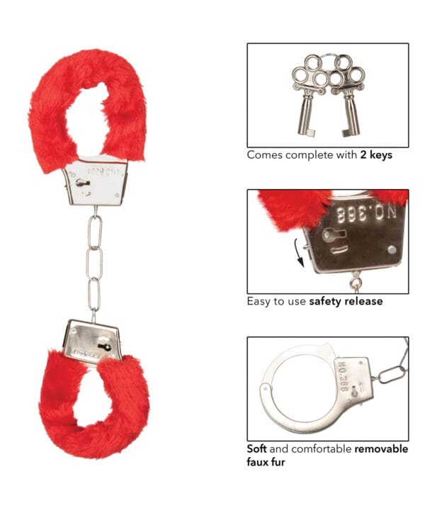 Playful Furry Cuffs - Red - Image 5