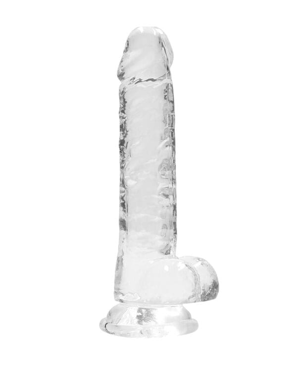 Shots RealRock Realistic Crystal Clear 7" Dildo w/Balls - Transparent Clear - Image 2