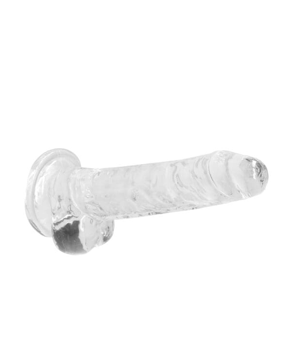 Shots RealRock Realistic Crystal Clear 7" Dildo w/Balls - Transparent Clear - Image 3