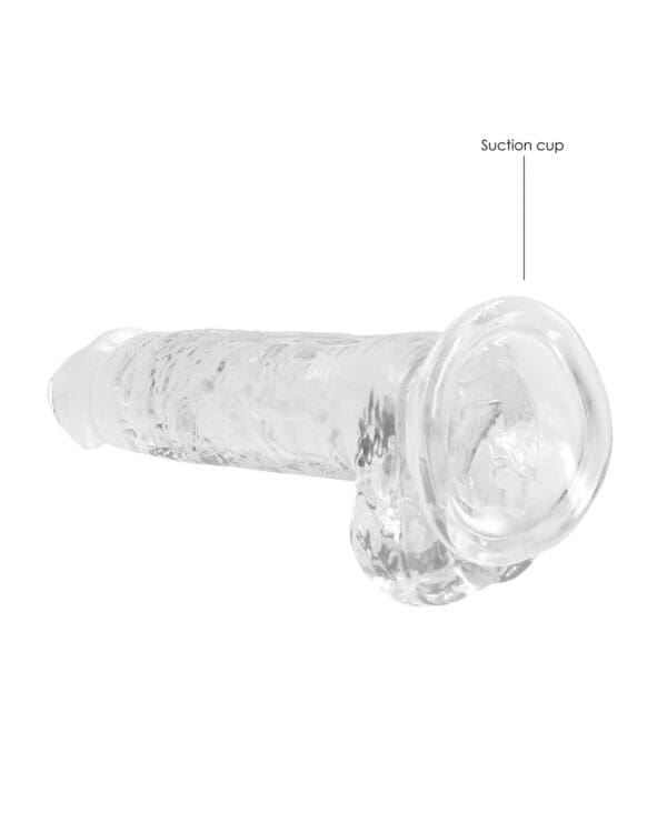 Shots RealRock Realistic Crystal Clear 7" Dildo w/Balls - Transparent Clear - Image 4