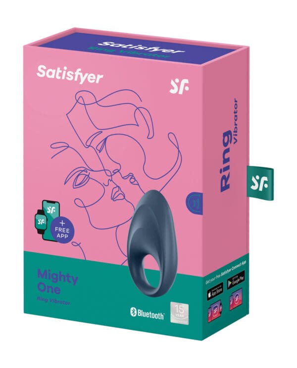 Satisfyer Mighty One Ring w/App - Blue - Image 5