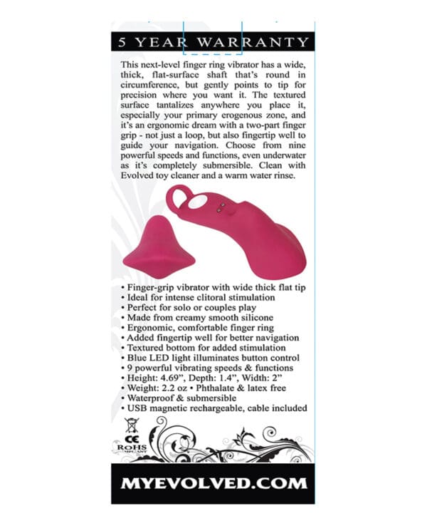 Evolved Frisky Finger Rechargeable Bullet - Burgundy - Image 2