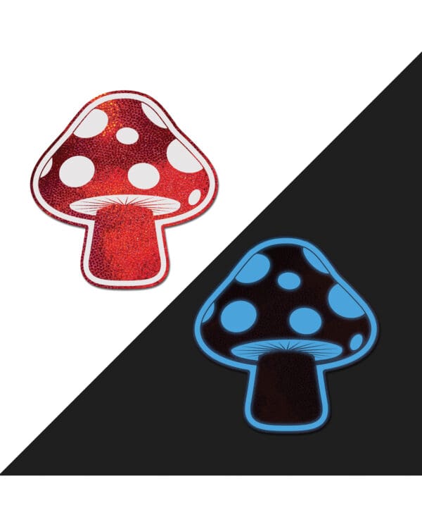 Pastease Premium Shiny Glow in the Dark Shroom - Red/White O/S - Image 2