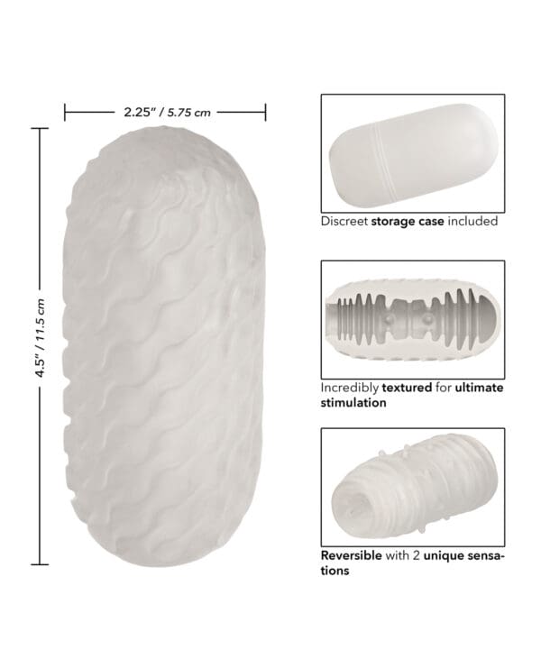 Boundless Reversible Ribbed Stroker - White - Image 5