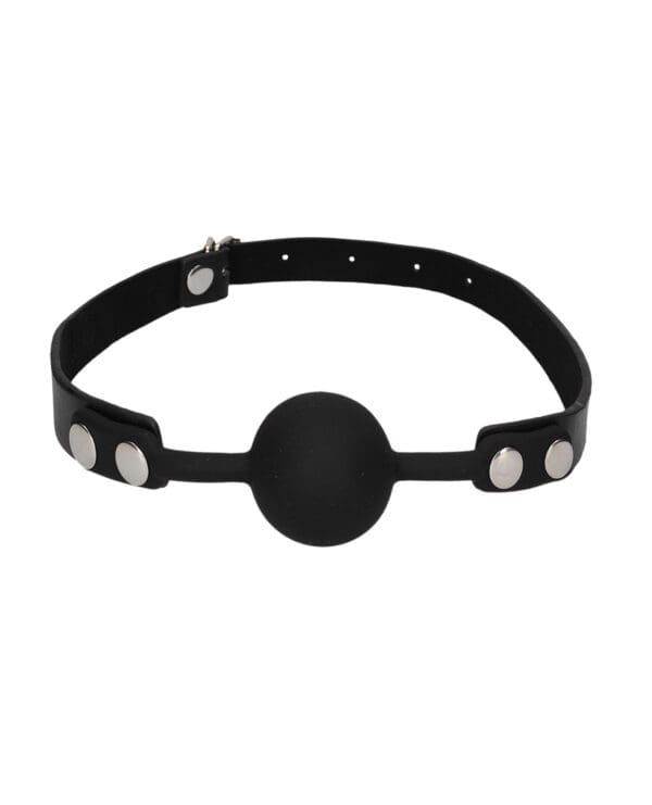 Shots Ouch Black & White Silicone Ball Gag - Black - Image 3