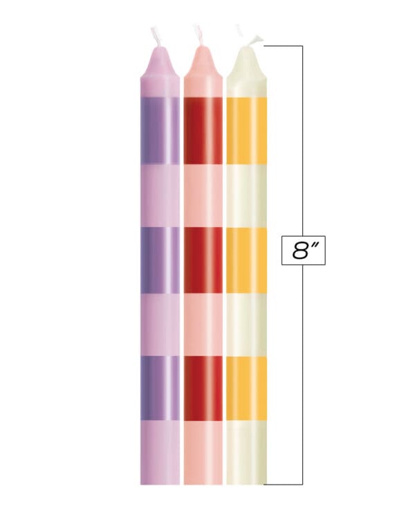 The 9's Make Me Melt Sensual Warm-Drip Candles - Pastellines Stripes Pack of 3 - Image 2