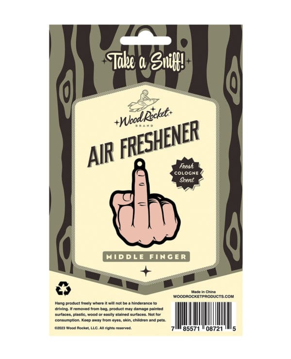 Wood Rocket Middle Finger Peach Air Freshener - Cologne - Image 2