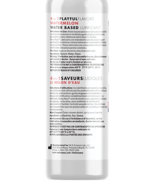 Swiss Navy 4 in 1 Playful Flavors Watermelon - 4 oz - Image 2