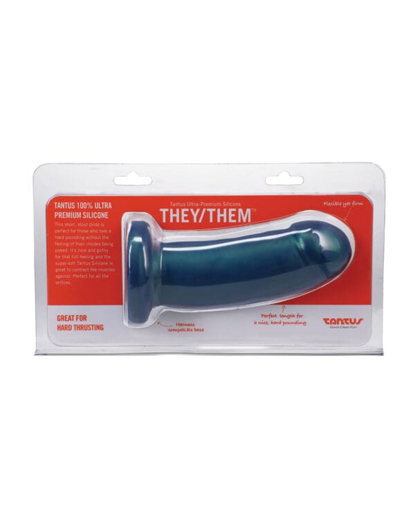 Tantus They/Them Silicone Dildo - Malachite - Image 5