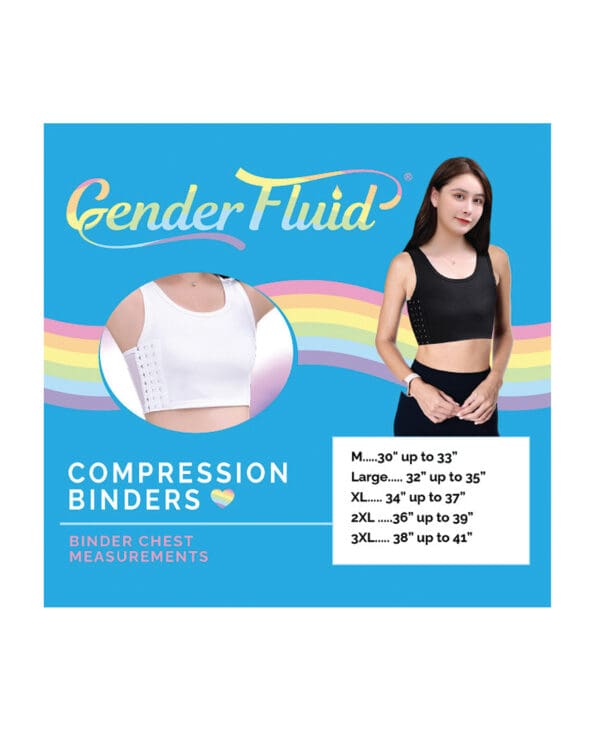 Gender Fluid Chest Compression Binder  - M Black - Image 4