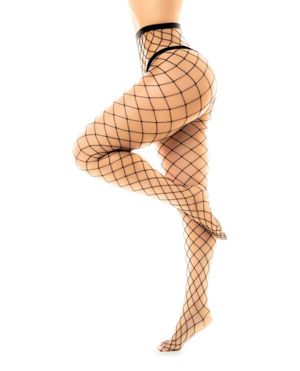 Fenced Net Pantyhose Black O/S - Image 2