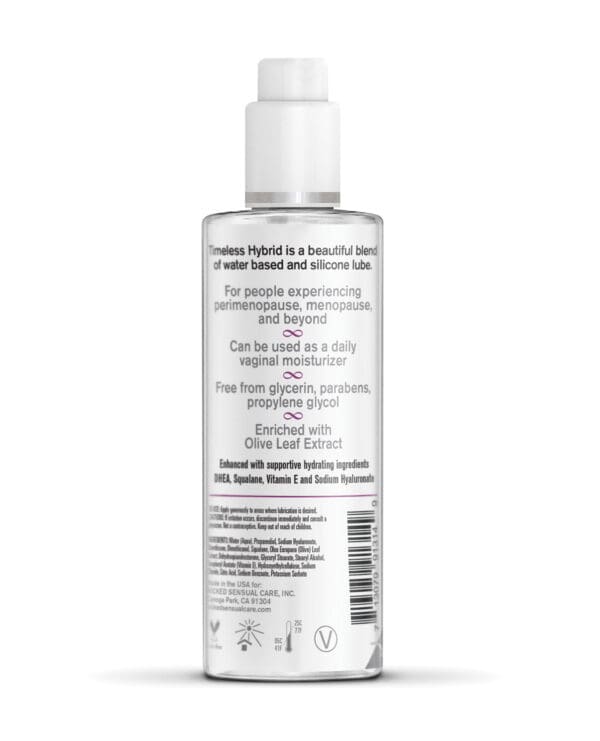 Wicked Sensual Care Simply Timeless Hybrid Water & Silicone Lubricant - 4 oz - Image 2