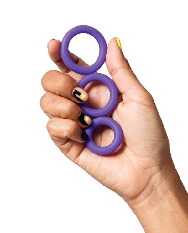 Romp Remix Trio Penis Ring Set of 3 - Purple - Image 3
