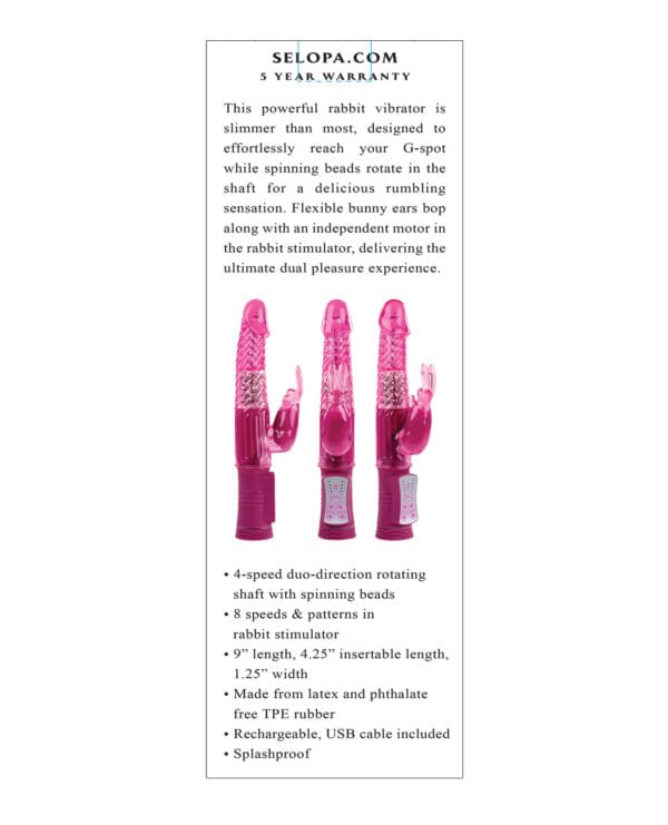 Selopa Rechargeable Bunny - Pink - Image 5