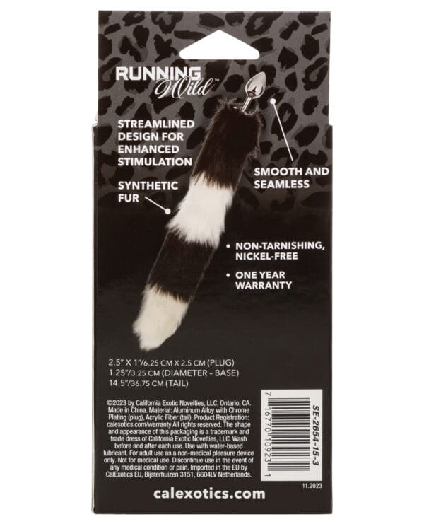 Running Wild Black & White Tail Metallic Anal Probe - Image 4