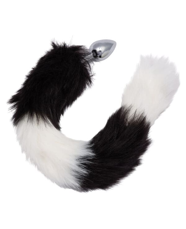 Running Wild Black & White Tail Metallic Anal Probe - Image 5