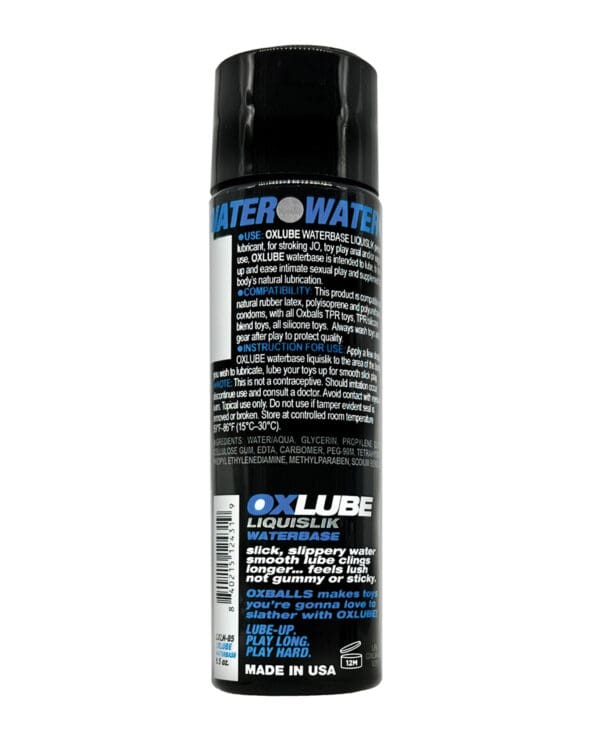 Ox Balls OXLube Liquislik Waterbase -  4.4 oz - Image 2