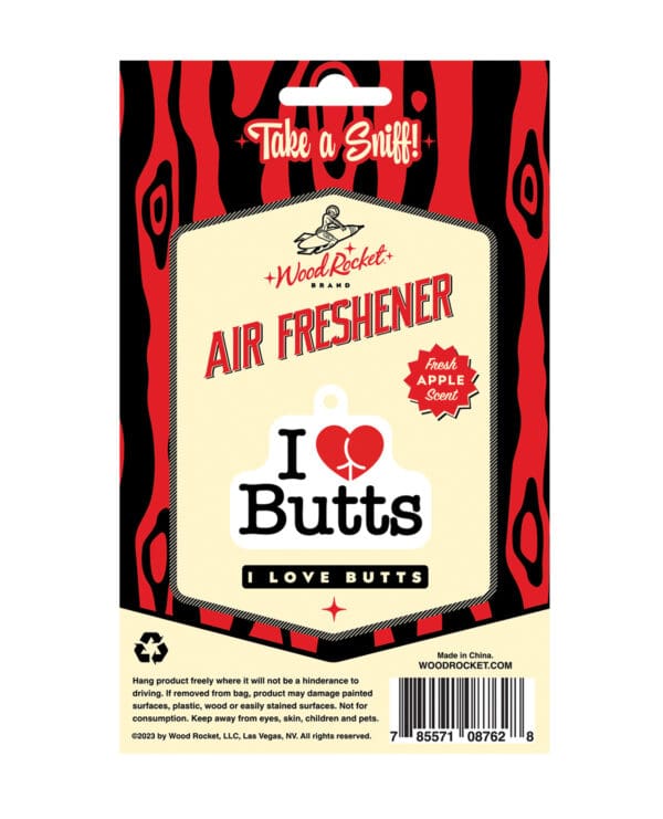 Wood Rocket I Love Butts Air Freshener - Apple - Image 3