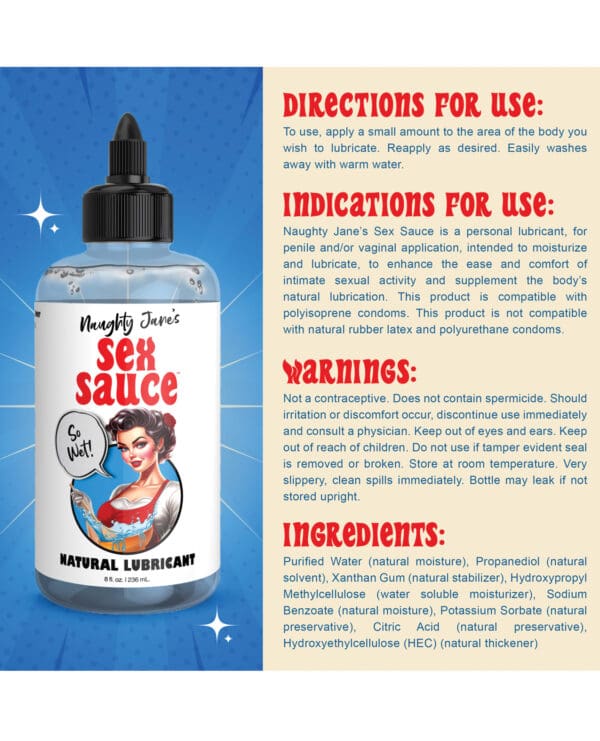 Naughty Jane's Sex Sauce Natural Lubricant - 8 oz - Image 5