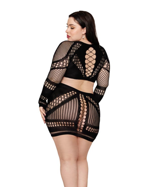 Seamless Chemise w/Gold Ring Detail - Black QN - Image 2