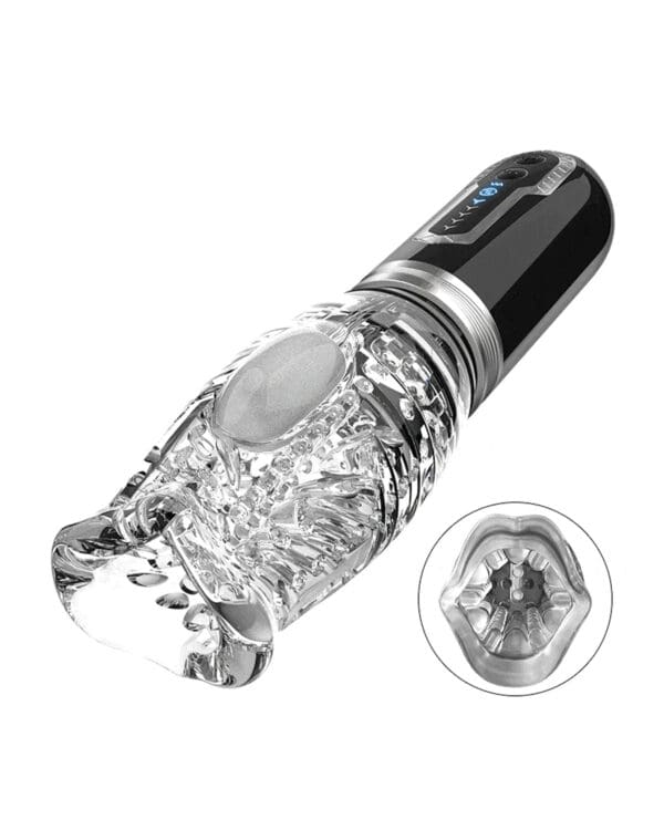 The Male Rose 3 Thrusting, Rotating & Vibrating Oral Sex Masturbator - Black - Image 2