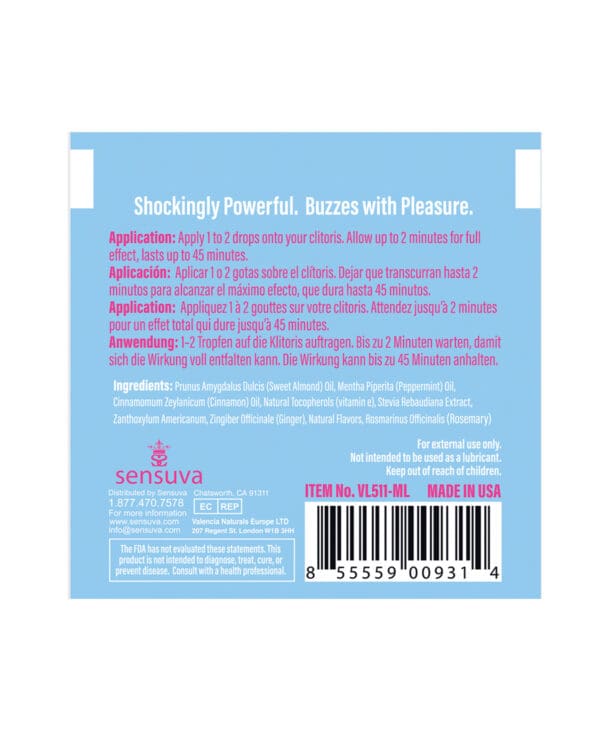 ON Ice Arousal Oil - Single Use Ampoule Packet - Image 2
