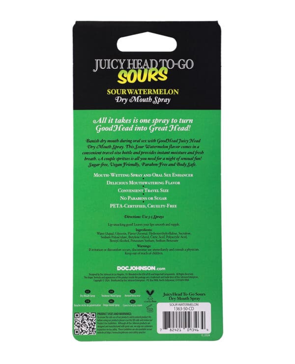 GoodHead Juicy Head Dry Mouth Spray To-Go - .30 oz Sour Watermelon - Image 4