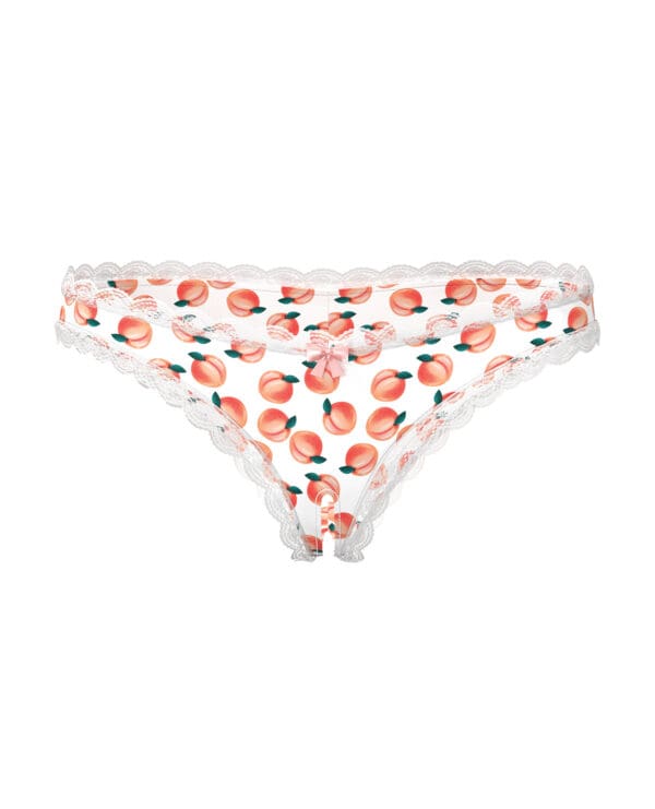 Sweet Treats Crotchless Boy Short w/Wicked Sensual Care Peach Lube - White L/XL - Image 3