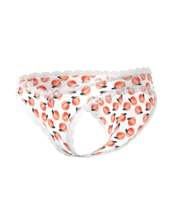 Sweet Treats Crotchless Boy Short w/Wicked Sensual Care Peach Lube - White L/XL - Image 5