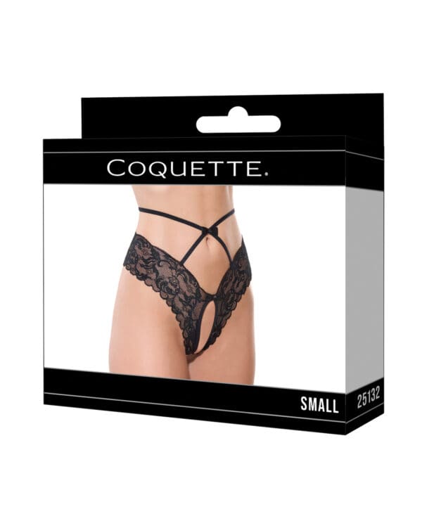 Lace Hipster Panty w/Bow Detail - Black SM - Image 4