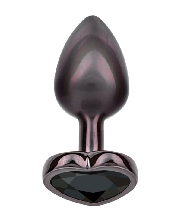 Jewel Black Diamond Heart Butt Plug - Small, Black - Image 3