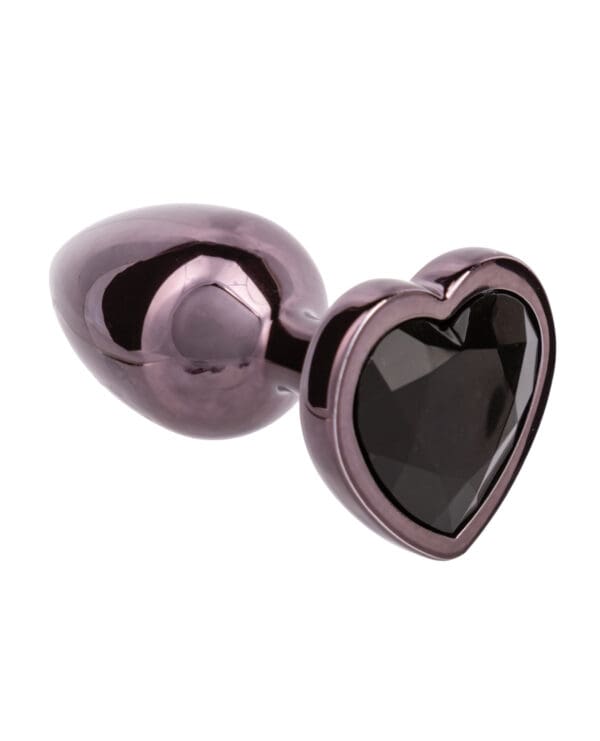 Jewel Black Diamond Heart Butt Plug - Small, Black - Image 4