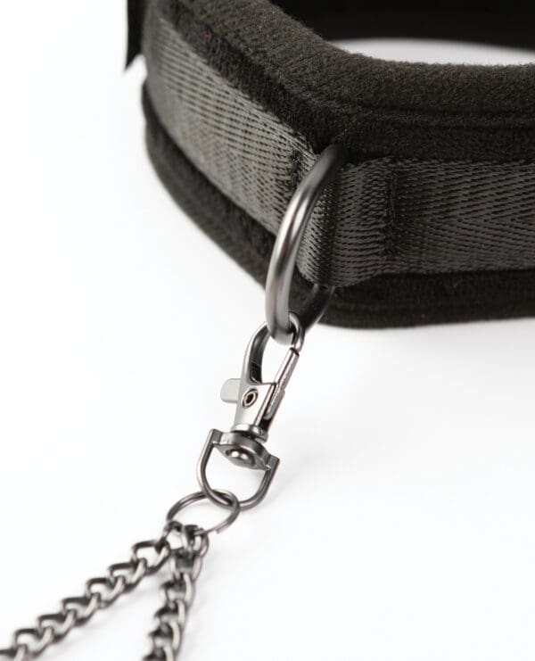 Sei Mio Twin Tweaks Velvet Collar w/Nipple Clamps - Black - Image 5