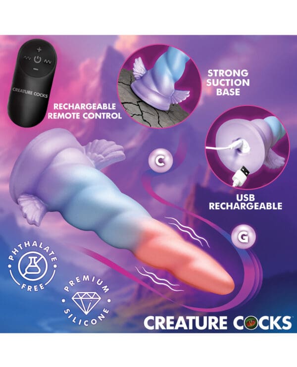 Creature Cocks - Deluxe Dream Rider Vibrating Unicorn Silicone Dildo - Image 5