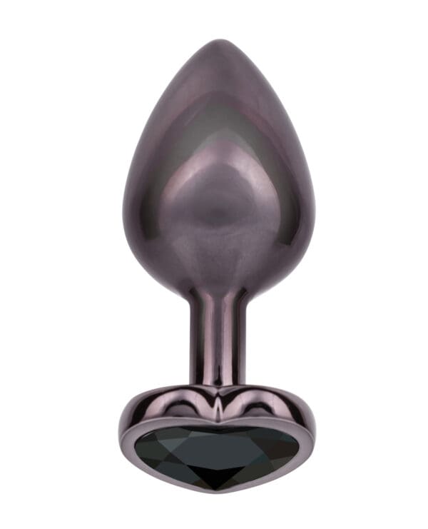 Jewel Black Diamond Heart Butt Plug - Large, Black - Image 3