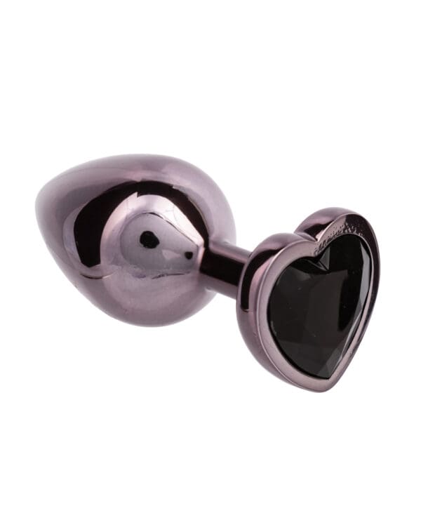 Jewel Black Diamond Heart Butt Plug - Large, Black - Image 4