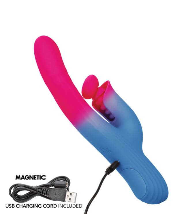Elation Thrusting Dual Vibrator - Blue/Pink - Image 4