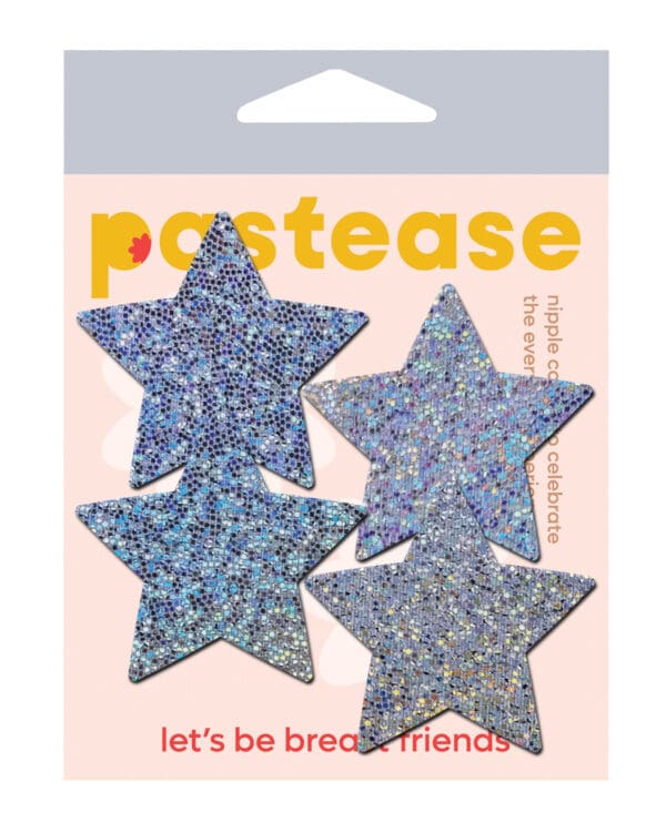Pastease Premium Petites Glitter Star - Silver O/S Pack of 2 Pair