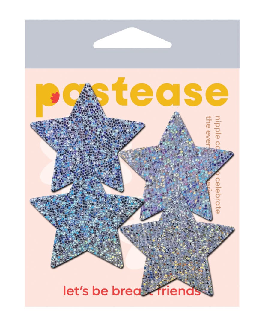 Pastease Premium Petites Glitter Star - Silver O/S Pack of 2 Pair
