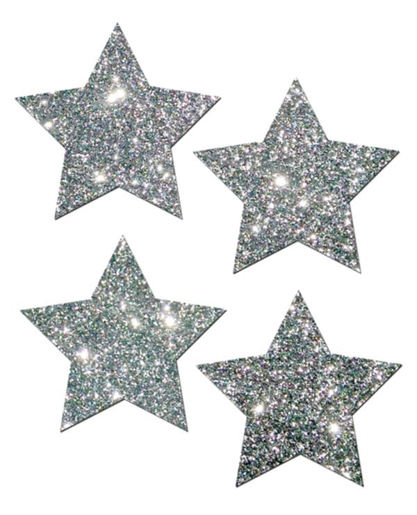 Pastease Premium Petites Glitter Star - Silver O/S Pack of 2 Pair - Image 2