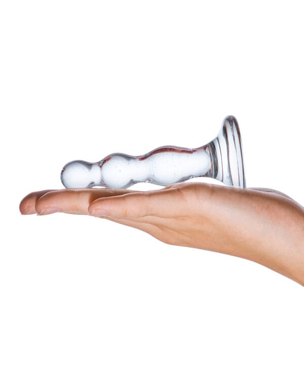 Glas Triple Play Beaded Butt Plug - Clear - Image 4